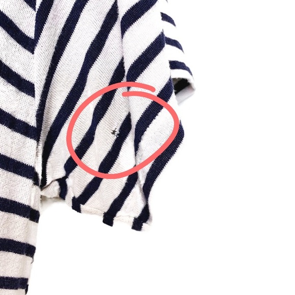 John Galt B&W Striped Tee w/ Red Trim Detail Sz OS - Picture 6 of 7